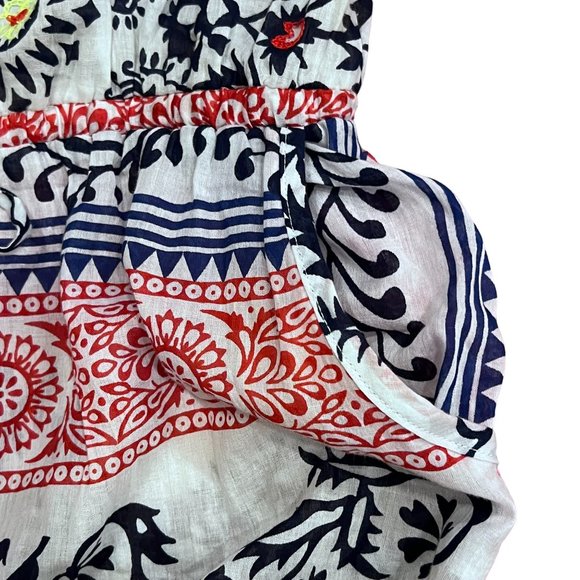 Kalypso 7 Sumba Strapless Dress Coverup, White Multi, Cotton, M - Picture 10 of 12